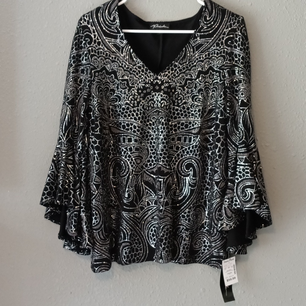 Prelude glitter blouse size L